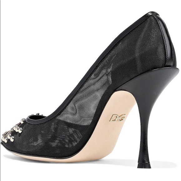 Dolce &Gabbana Lori leather embellished mesh pump - Picture 2 of 12